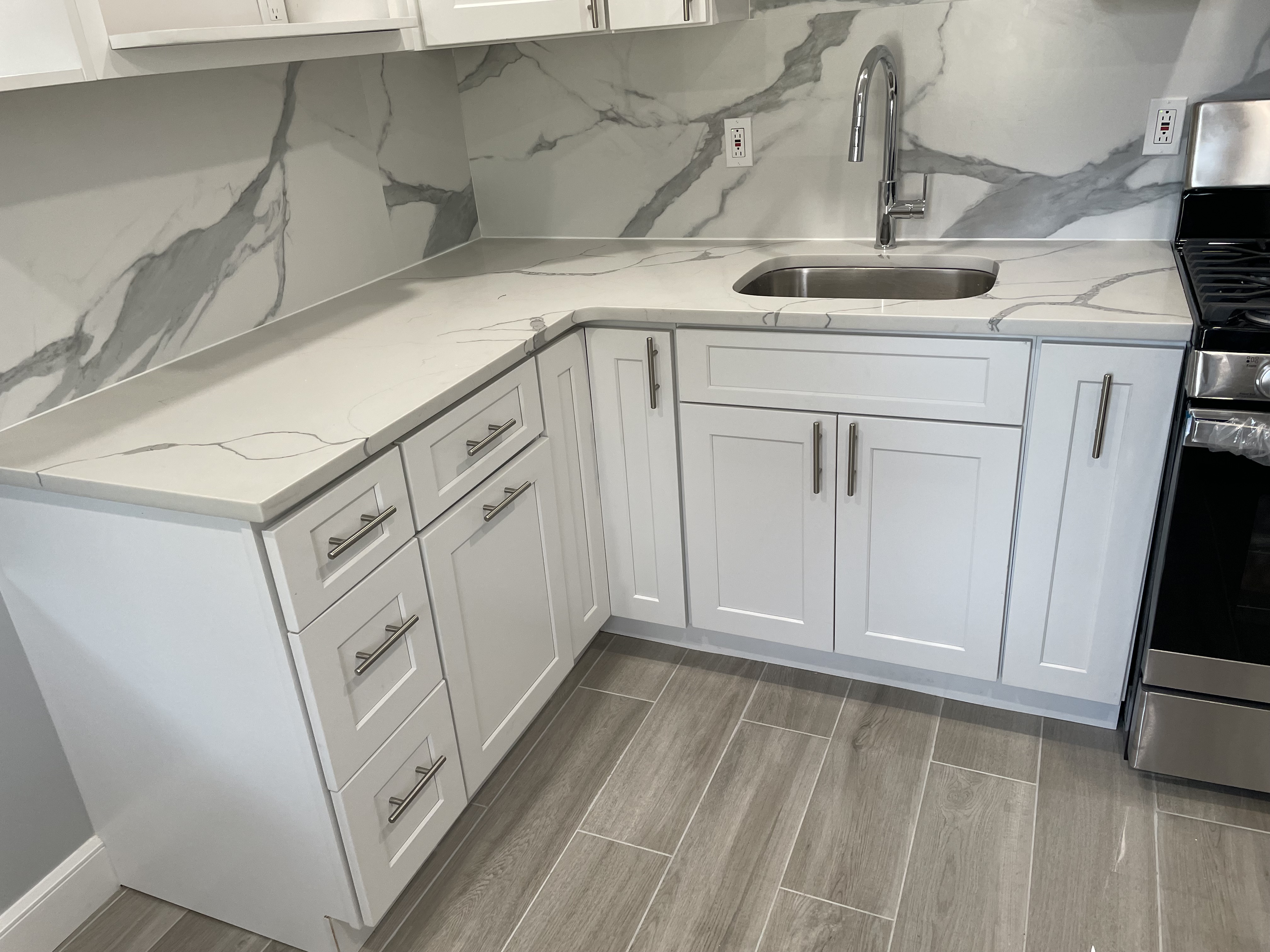 Kitchen remodeling project by Emerald Home Construction in Long Island NY